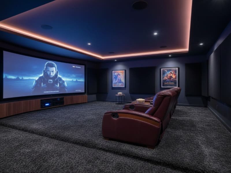 Close up of double drywall layers with damping compound